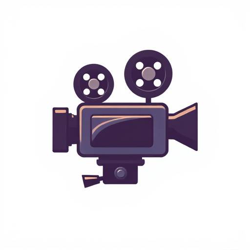 Icône stylisée représentant une caméra de cinéma