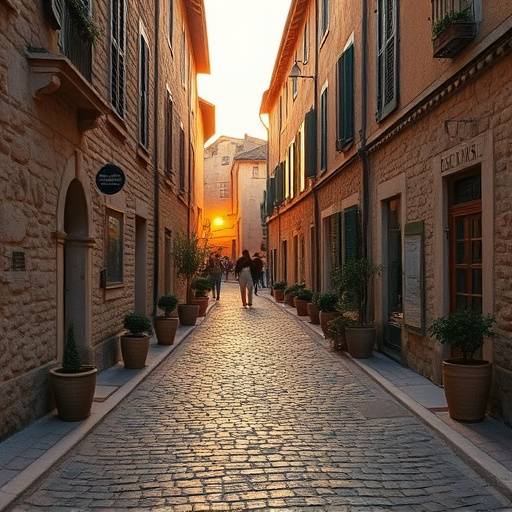 Image haute résolution d'une rue pavée à Gordes