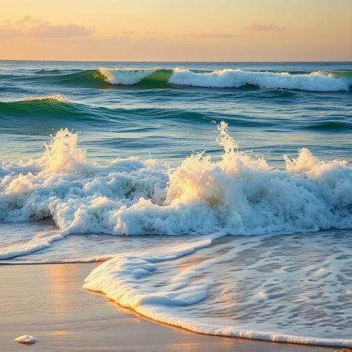 Image haute résolution des vagues sur la Plage de l'Espiguette