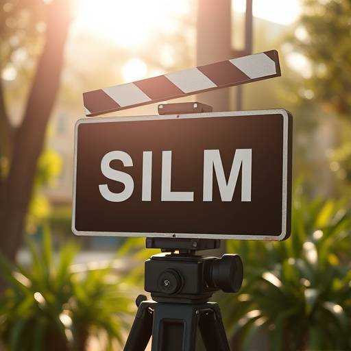 Photo d'un panneau de signalisation indiquant une zone de tournage