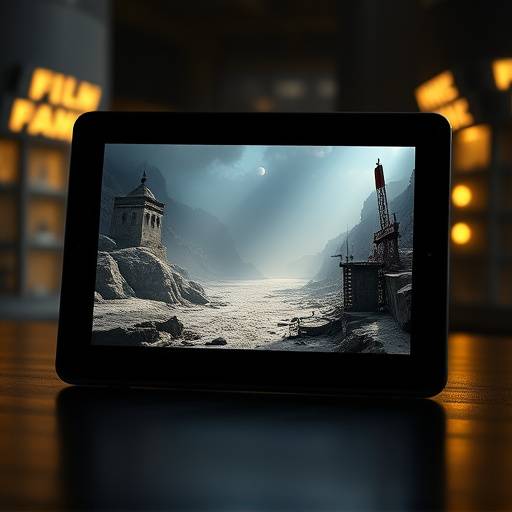 Photo d'une tablette affichant une carte de lieux de tournage